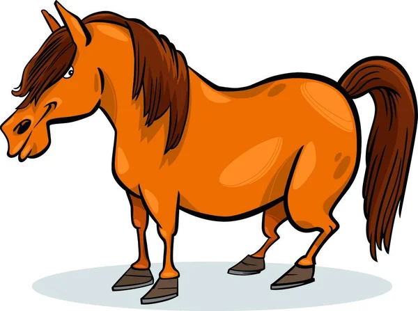Zeichentrickfilm Pony Pferd Vektor Illustration — Stockvektor