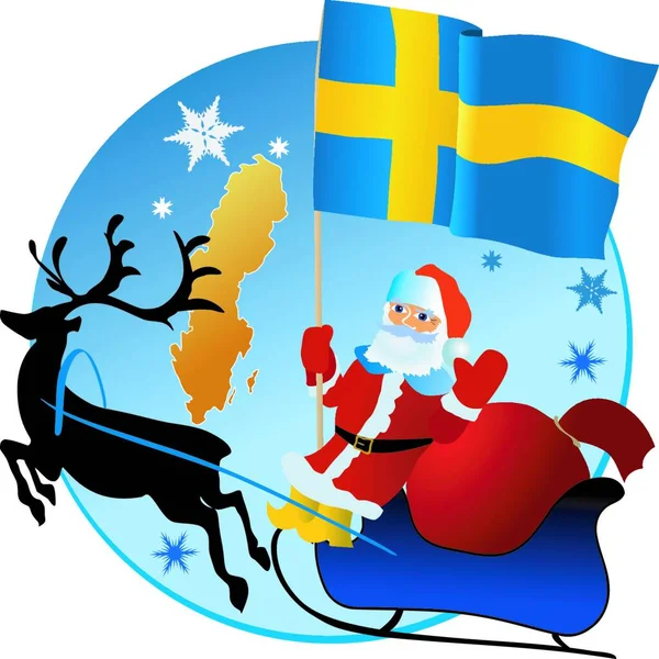 Merry Christmas Sweden Colorful Vector Illustration — Stock Vector