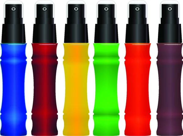 Coloreado Spray Set Moderno Vector Ilustración — Vector de stock