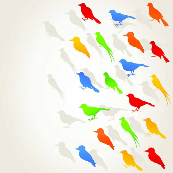 Vol Des Oiseaux Illustration Vectorielle Élégante — Image vectorielle
