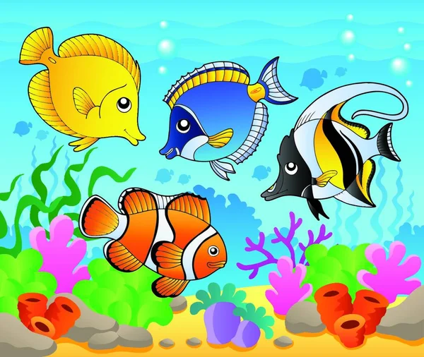 Fish Theme Modern Vector Illustration — Stock Vector