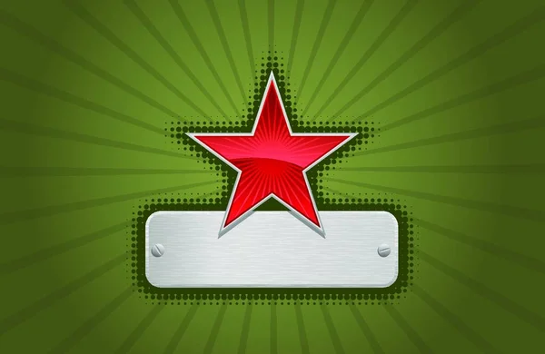 Quadro Estrela Vermelho Verde Vetorial —  Vetores de Stock