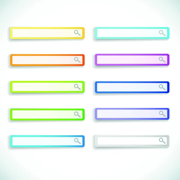 Set Color Search Bars — Stock Vector