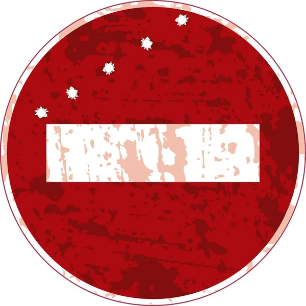 Schild Fahrverbot Mit Einschusslöchern — Stockvektor