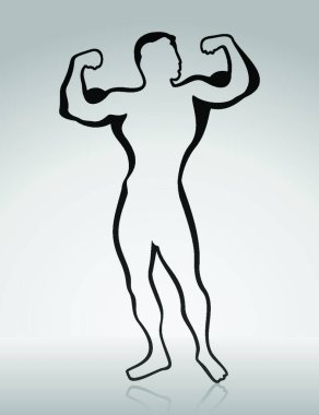 Vücut Builder vektör çizim