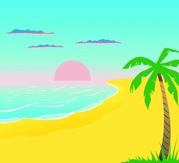 Ilustración Playa — Vector de stock