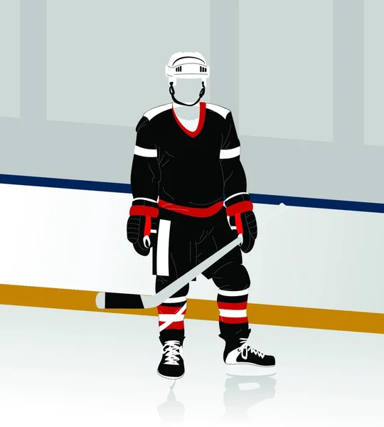 Hockey Player Modern Vector Illustration — Stock Vector