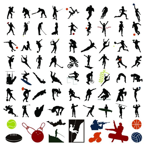 Silhouettes of sportsmen vector illustration