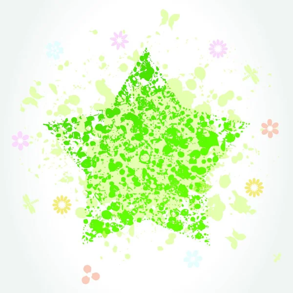 緑の星ベクトル図 — ストックベクタ