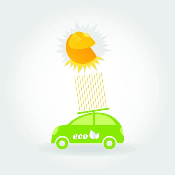 Ecology Car Icon Web Vector Illustration — Stock Vector