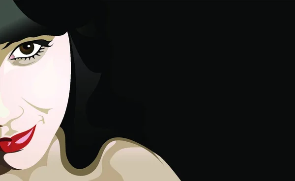 Illustration Femme Sourire — Image vectorielle