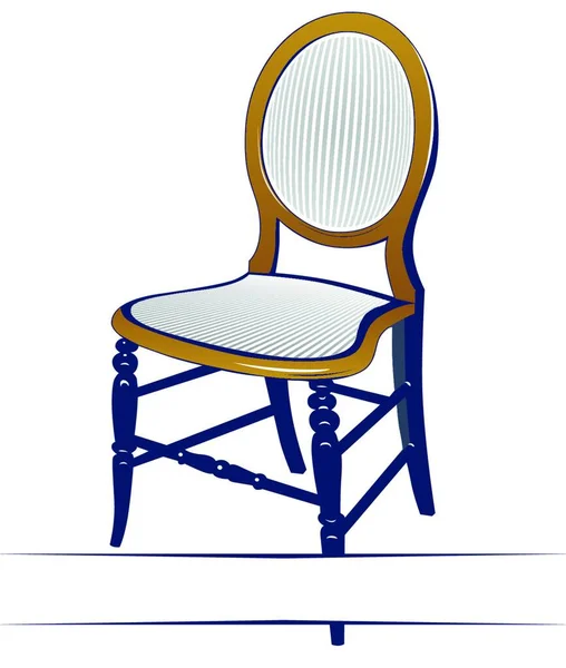 Retro Wooden Chair Vector Illustration — Stock Vector