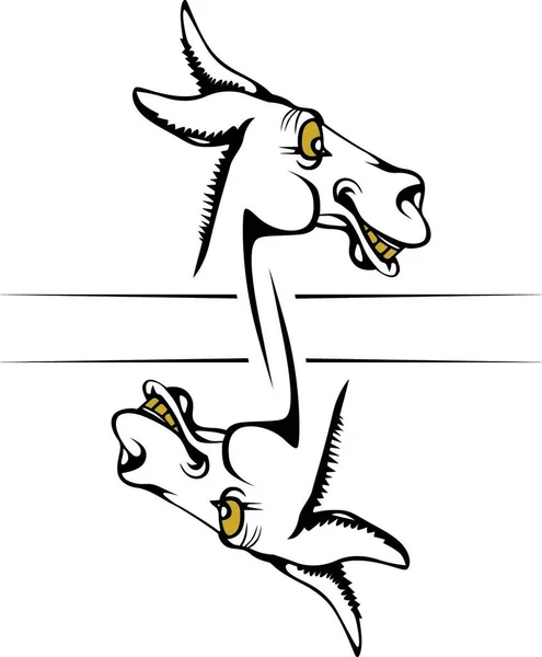 Illustration Donkey Smile Face — Stock Vector