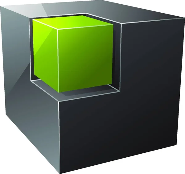 Ilustración Del Vector Del Cubo Negro — Vector de stock