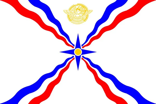 Флаг Ассирии Графическая Векторная Иллюстрация — стоковый вектор