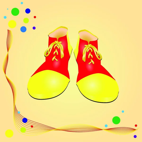 Payaso Zapatos Vector Ilustración — Vector de stock