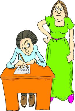 Öğrenci test vektör illüstrasyonu