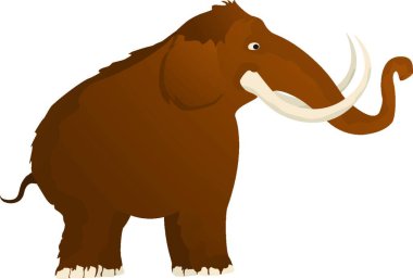 Tüylü mamut, ağ basit simge çizimi