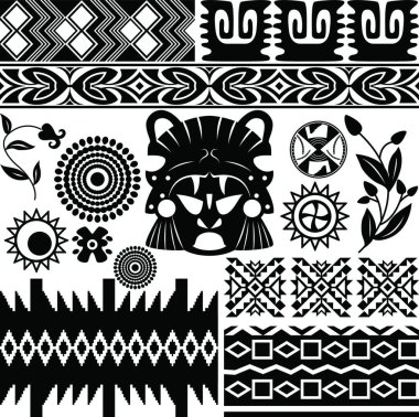 Antik Amerikan süslemeleri modern vektör illüstrasyonu