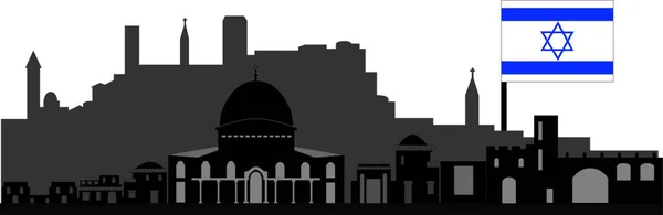 エルサレムイスラエルのスカイラインベクトル図 — ストックベクタ