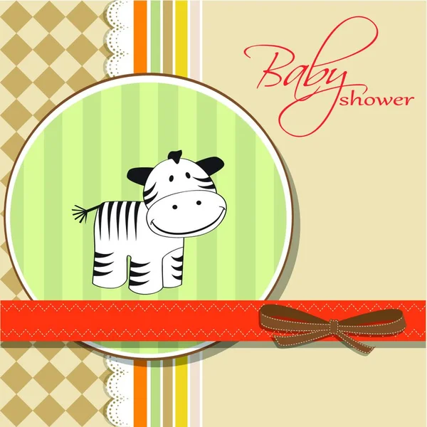 Cartão Saudação Infantil Com Zebra —  Vetores de Stock