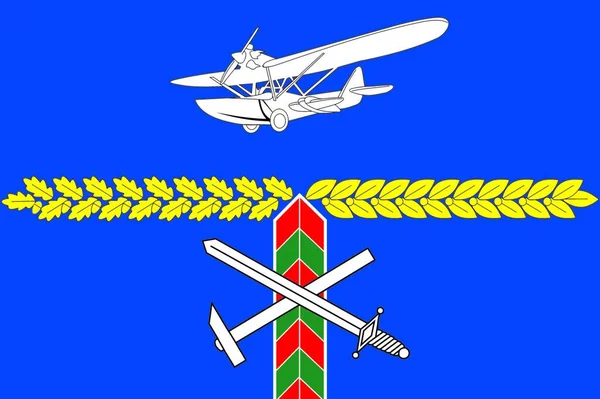 Σημαία Περιοχή Babushkinsky Σύγχρονη Διανυσματική Απεικόνιση — Διανυσματικό Αρχείο