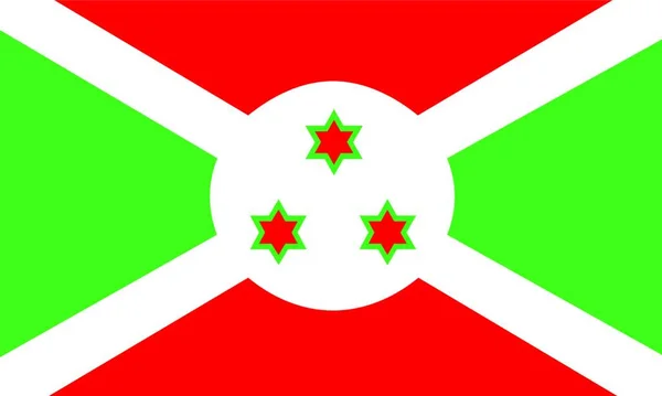 Burundská Národní Vlajka Moderní Vektorová Ilustrace — Stockový vektor