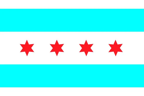 Σικάγο Σημαία Της Πόλης Διανυσματική Απεικόνιση — Διανυσματικό Αρχείο