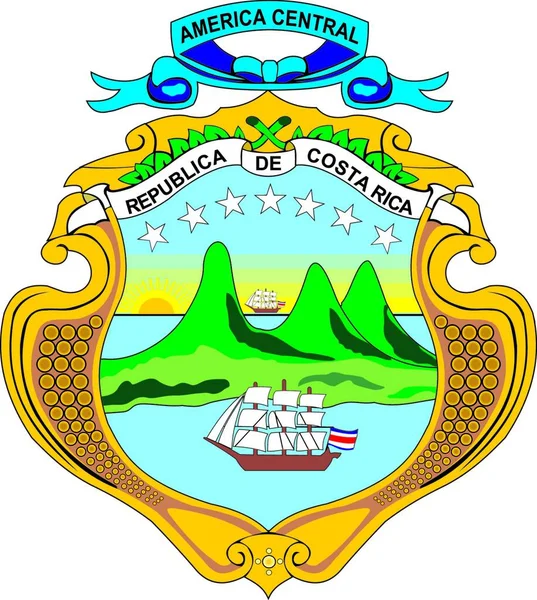 Costarica Coa Ilustração Gráfica Vetorial — Vetor de Stock