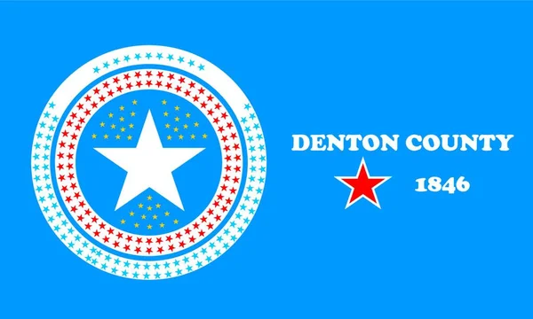 Bandera Del Condado Denton Vector Gráfico Ilustración — Archivo Imágenes Vectoriales