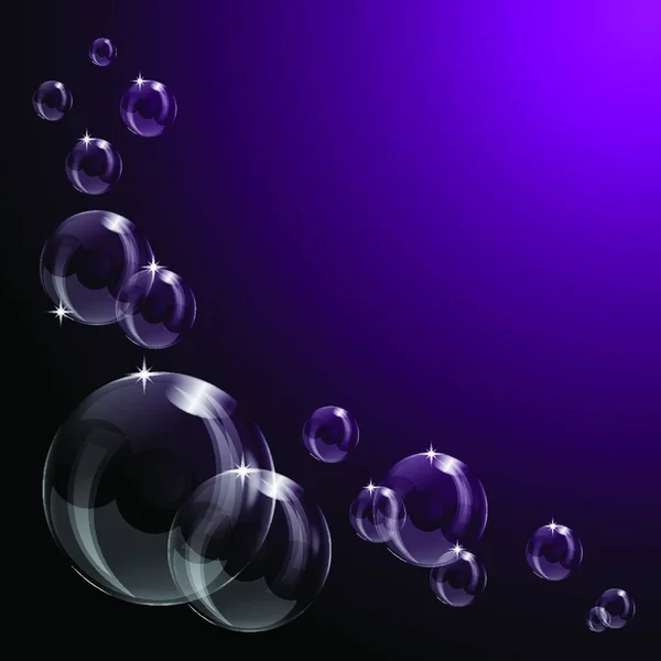 Fialové Průhledné Mýdlo Bublina Pozadí — Stockový vektor