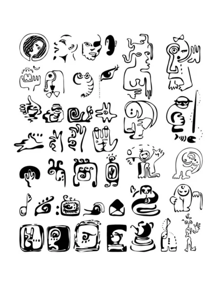 Juego Signos Boceto Ilustración Vectores Con Estilo — Archivo Imágenes Vectoriales