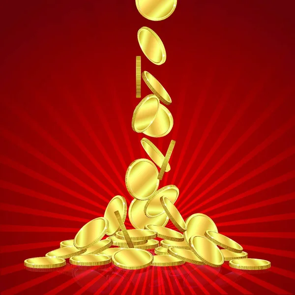 Fallende Goldmünzen Stilvolle Vektorillustration — Stockvektor