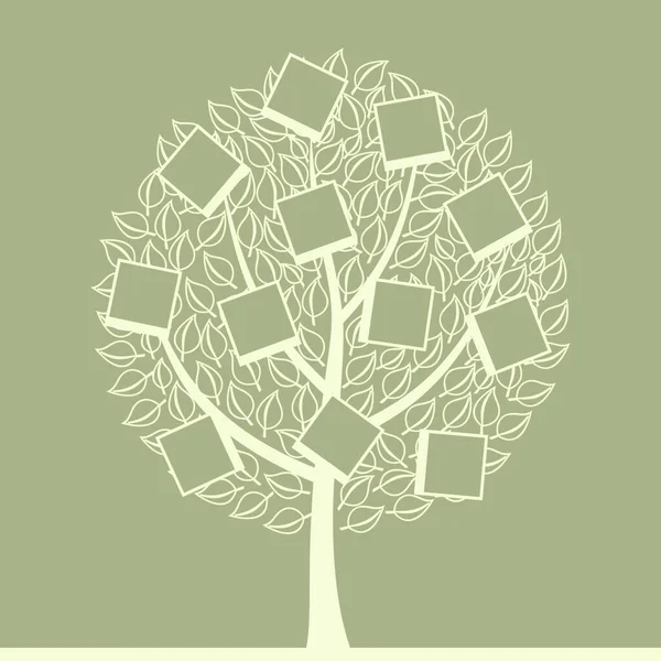 Banner Árvore Artística Ilustração Vetorial — Vetor de Stock