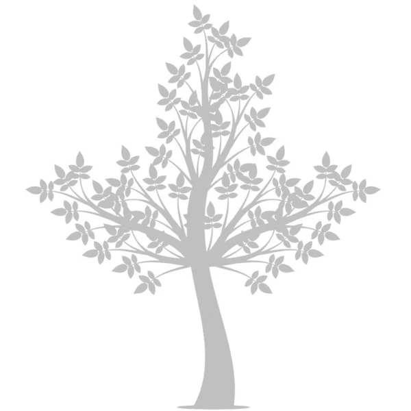 Силуэт Художественного Дерева Белом Фоне — стоковый вектор