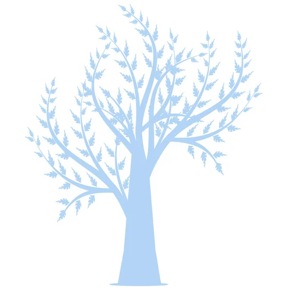 Beyaz Arkaplanda Sanat Ağacı Silueti — Stok Vektör