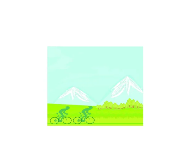 Cyklistický Plakát Grafická Vektorová Ilustrace — Stockový vektor