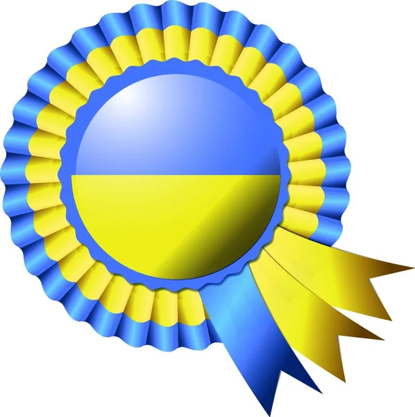 Ukraine Rosette Flag Vector Illustration — Stock Vector