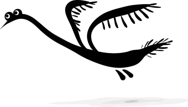 Eenvoudige Sketch Vogel Een Wit — Stockvector