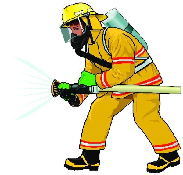 Brandweerman Grafische Vector Illustratie — Stockvector