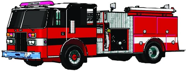 Brandweerauto Grafische Vector Illustratie — Stockvector