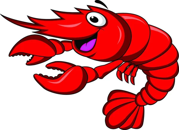 Shrimp Cartoon Vektor Illustration — Stockvektor