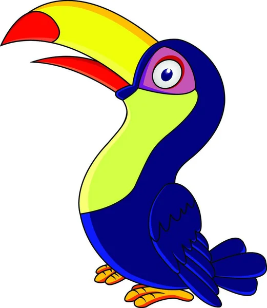 Icona Del Fumetto Dell Uccello Del Tucano Fotoricettore Illustrazione Del — Vettoriale Stock