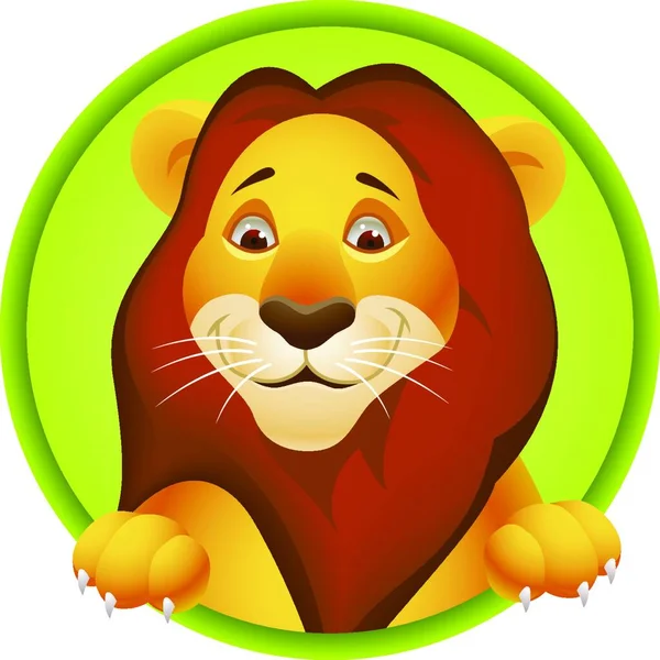 Illustration Vectorielle Bande Dessinée Lion — Image vectorielle