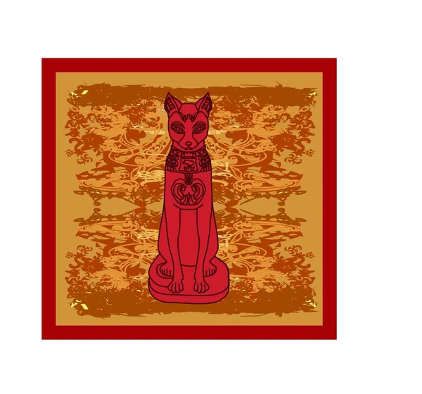 Ilustrasi Vektor Modern Kucing Mesir Yang Bergaya - Stok Vektor