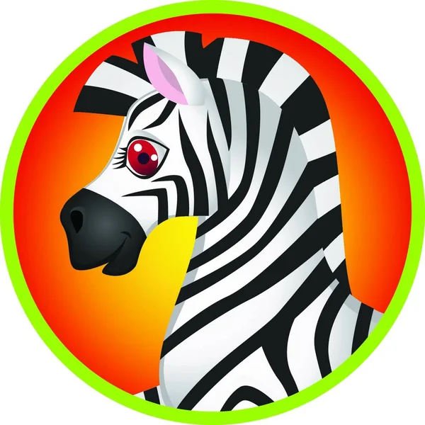Zebra Head Cartoon Vector Illustration — Stock Vector