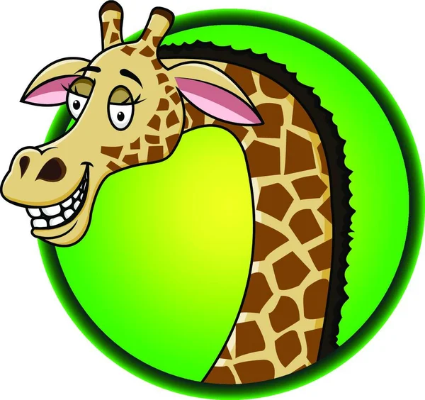 Giraffe Cartoon Icon Web Vector Illustration — Stock Vector