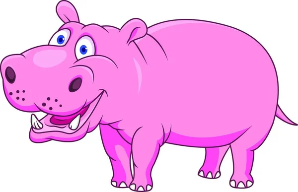 Funny Hippo Cartoon Vector Illustration — Stock Vector