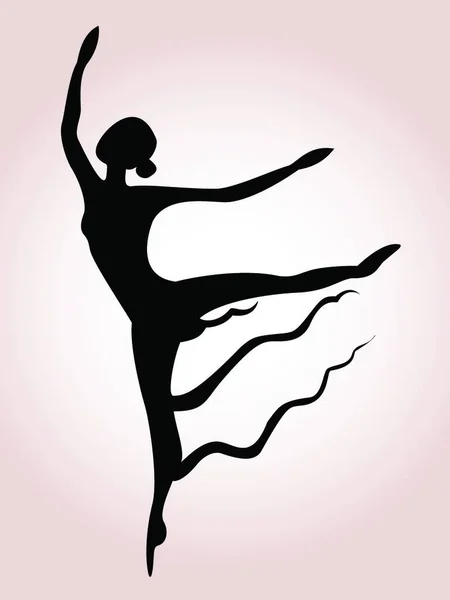 Ballet Arte Silueta Vector Ilustración — Vector de stock