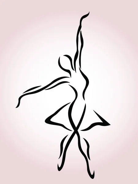 Ballet Arte Silueta Vector Ilustración — Archivo Imágenes Vectoriales